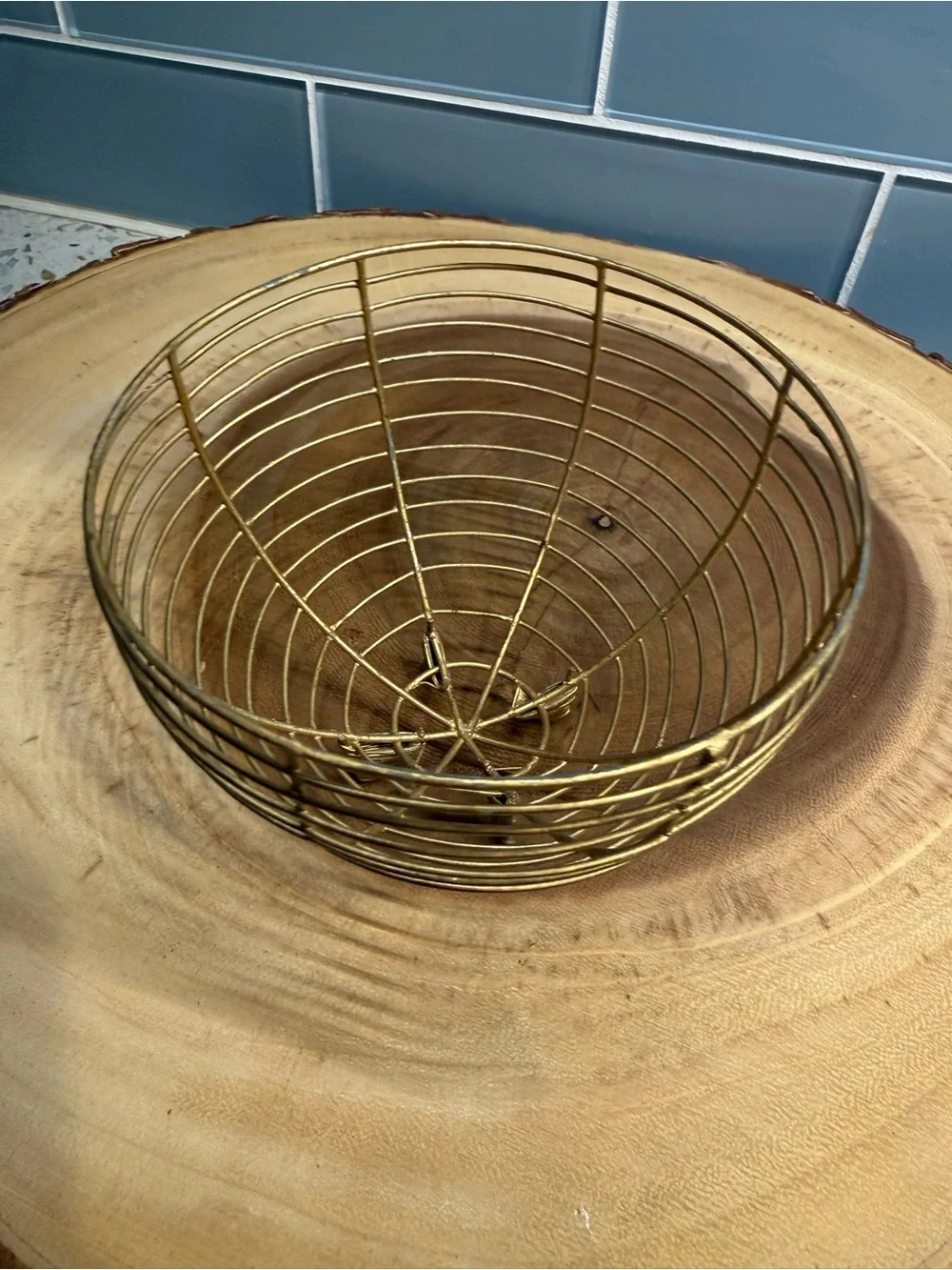 $3 Pier 1 Decorative Gold Wire Basket Small Bowl